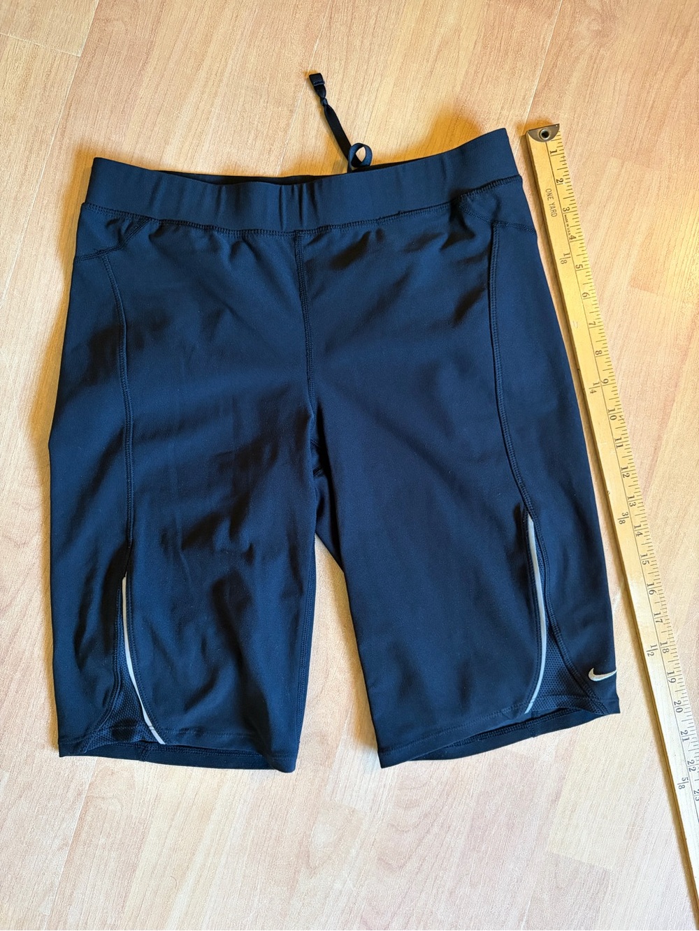 Nike Black Athletic Bike Shorts with Reflective Accents